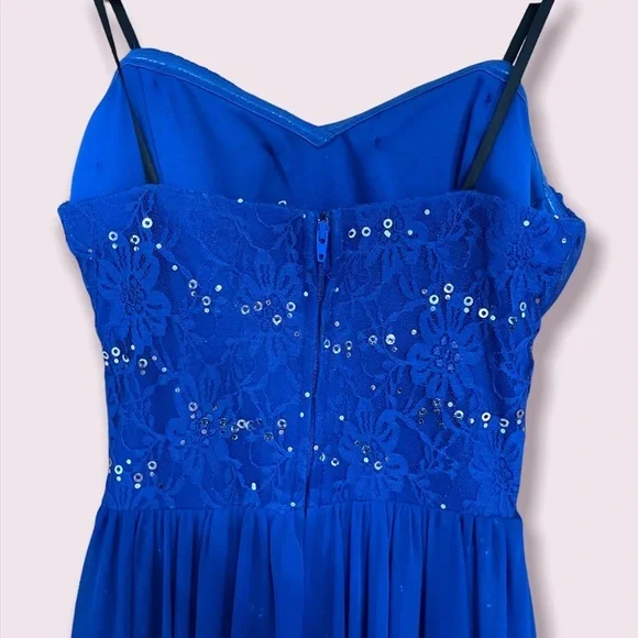 City Triangles Royal Blue Sequin Strapless Dress - Picture 5 of 11